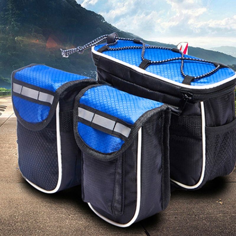 Mpeda Bicyclebag Frame Front Mobile Phonebag Mountain Car Top Tube Bag Mountain Bike Bicycle Waterproof Bag Accessories Black