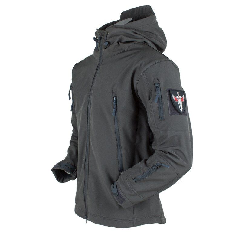 Shark Skin Soft Shell Tactical Jackets Men Windproof Waterproof Hiking Clothes Coats Mens Military Hooded Pilot Bomber Jacket