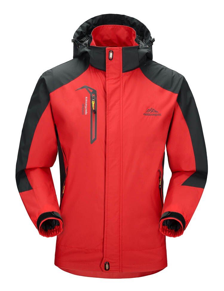 TRVLWEGO Camping Hiking Jacket Men Autumn Black Outdoor Sports Coats Climbing Windbreaker Fishing Waterproof Jackets