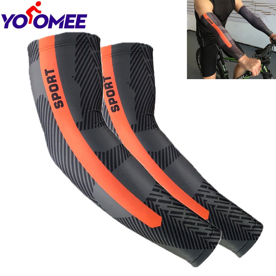 Yoomee 1 Pair Professional Riding Sleeves Thin Breathable Sunscreen Lycra Ice Sleeve Outdoor Basketball Running Arm Guard