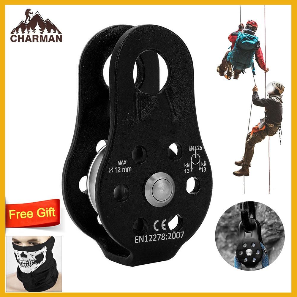 26KN Aluminium Alloy Heavy Duty Single Swivel Rope Pulley Block for 12mm Rope Climbing