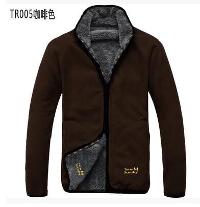 Outdoor cold resistance on both sides polar fleece pullover men's thickening and wool cardigan coat Jackets