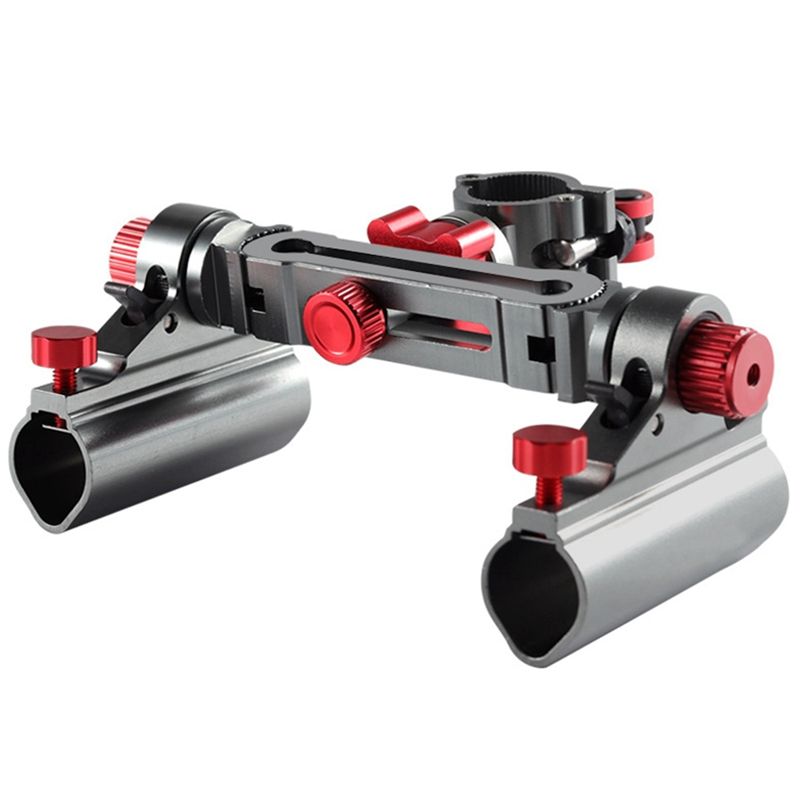Fishing Tackle Tools Rod Holder Fishing Tackle Aluminum Alloy Fishing Rod Pole Holder Adjustable Double Turret Bracket