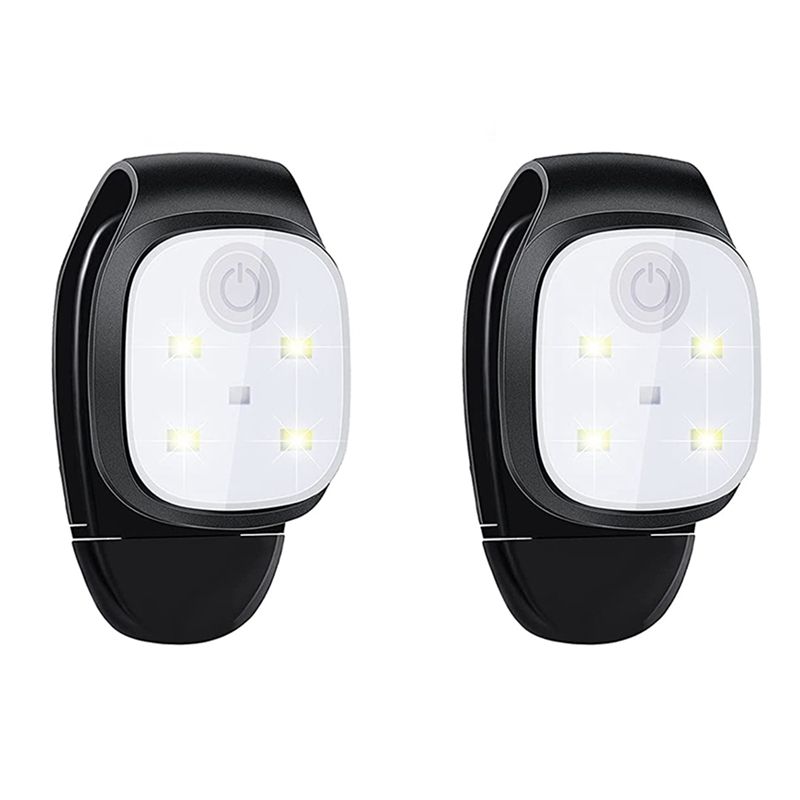 2 Pcs Outdoor Night Clip on Running Lights Reflective USB Rechargeable LED Light Running Gear Light Running Accessories