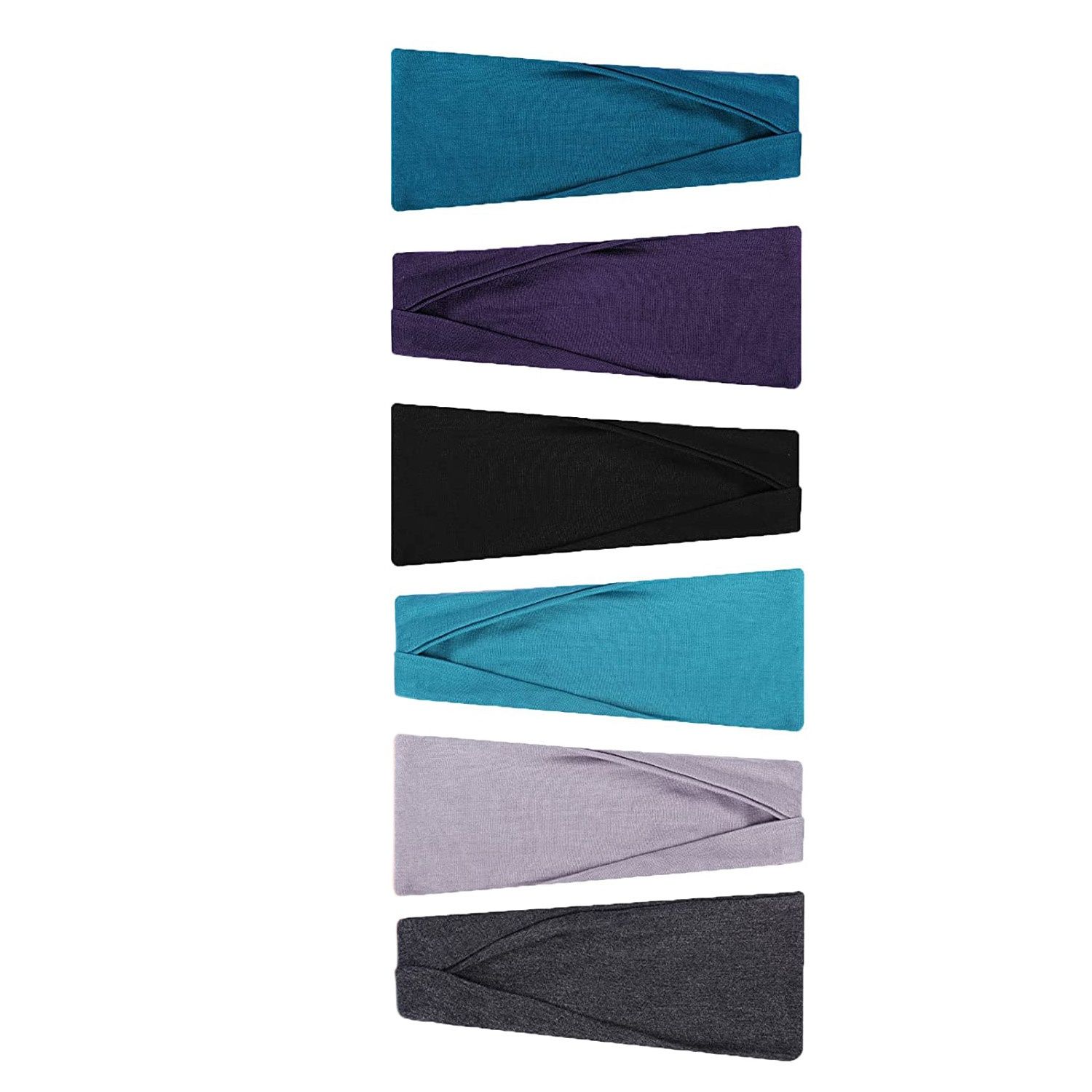 Headband for Women Elastic Wide Sports Headband,Non-Slip Breathable Sweatband,for Running Cycling Fitness Yoga (6Pcs)