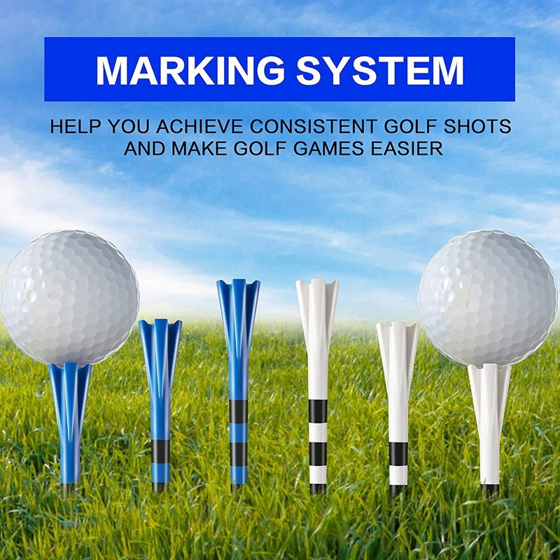 JAERBEE 80Pcs Plastic Golf Tees Reduces Friction Side Spin 5 Prongs Golf Tees Excellent Durability and Stability Tees