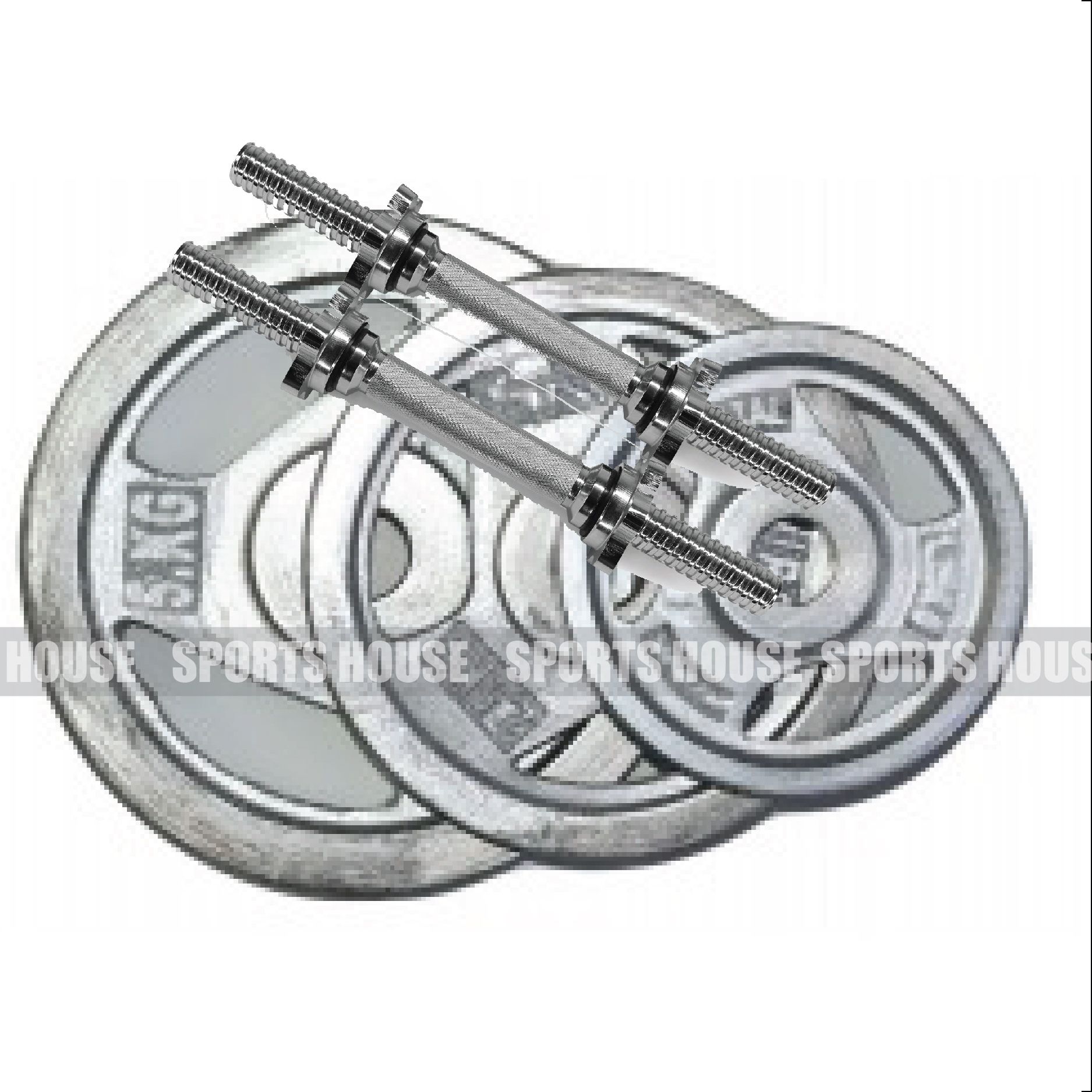 Dumbbell Plate 5Kg - Silver  20kg with Stick