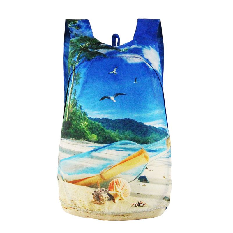 Outdoor Lightweight printing Foldable Backpack ravel Waterproof light Backpacks Folding bag