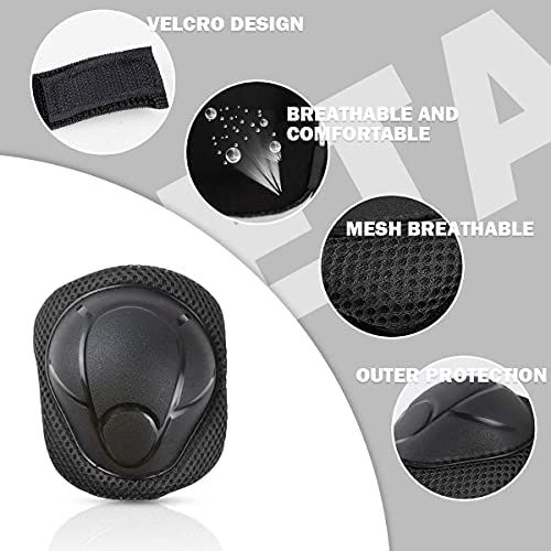 Kids Protective Gear Set Knee Pads for Kids Toddler Knee and Elbow Pads with Wrist Guards 3 in 1 for Skating Cycling Bike Rollerblading Scooter