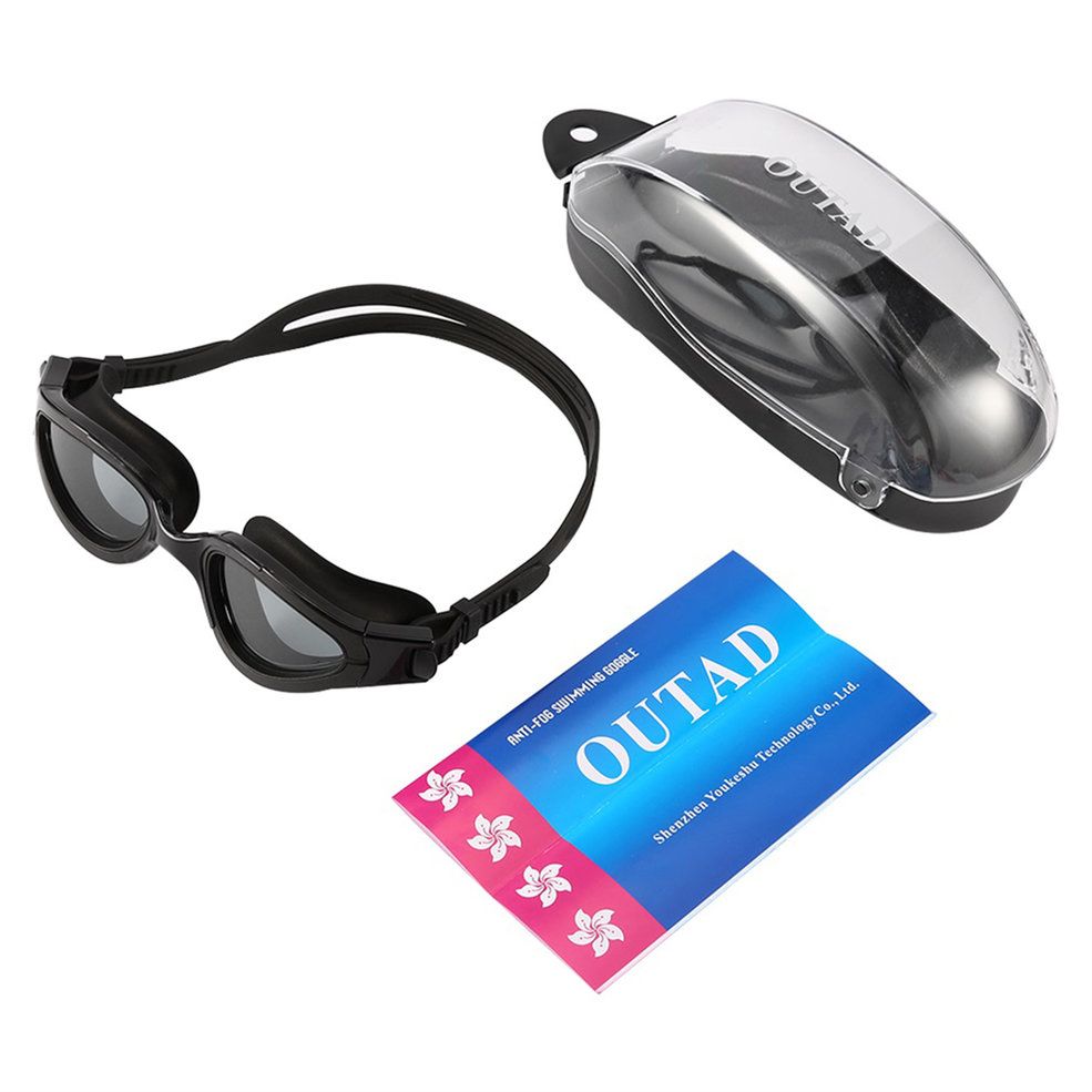OUTAD Professional UV Lens Anti-fog Swimming Goggle Swim Glasses Men Women-Black