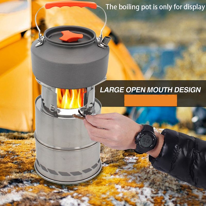 Mini Bump Outdoor Camping Furnace End Deconstructable Wood Stoves Picnic Barbecue Stoves Cross Wood Burner Furnace