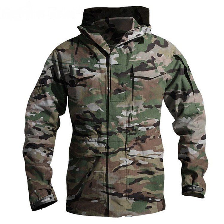 Tactical Waterproof Windbreaker Hiking Camping Jackets Outdoor Hoodie Sports Coat Men Multi-pocket Jackets
