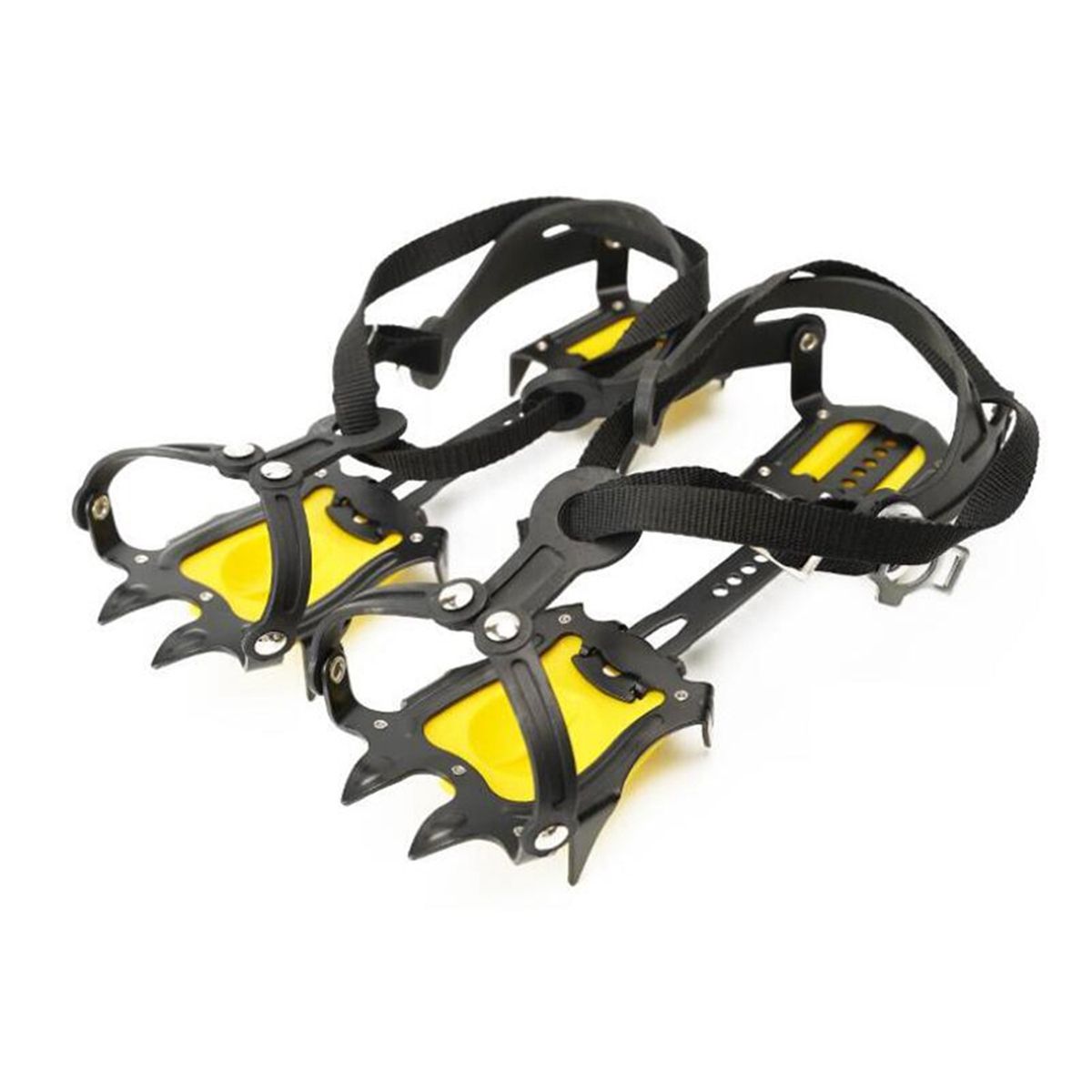 10 Steel Teeth Anti-Skid Snow Ice Climbing Crampons Shoes Cleats Overshoes Anti Slip Ice Grippers Shoe Claws,Yellow