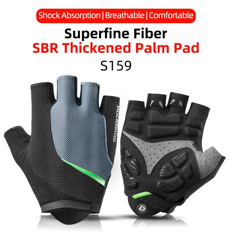 ROCKBROS Cycling Bike Half Short Finger Gloves Shockproof Breathable MTB Road Bicycle Gloves Men Women Sports Cycling Equipment
