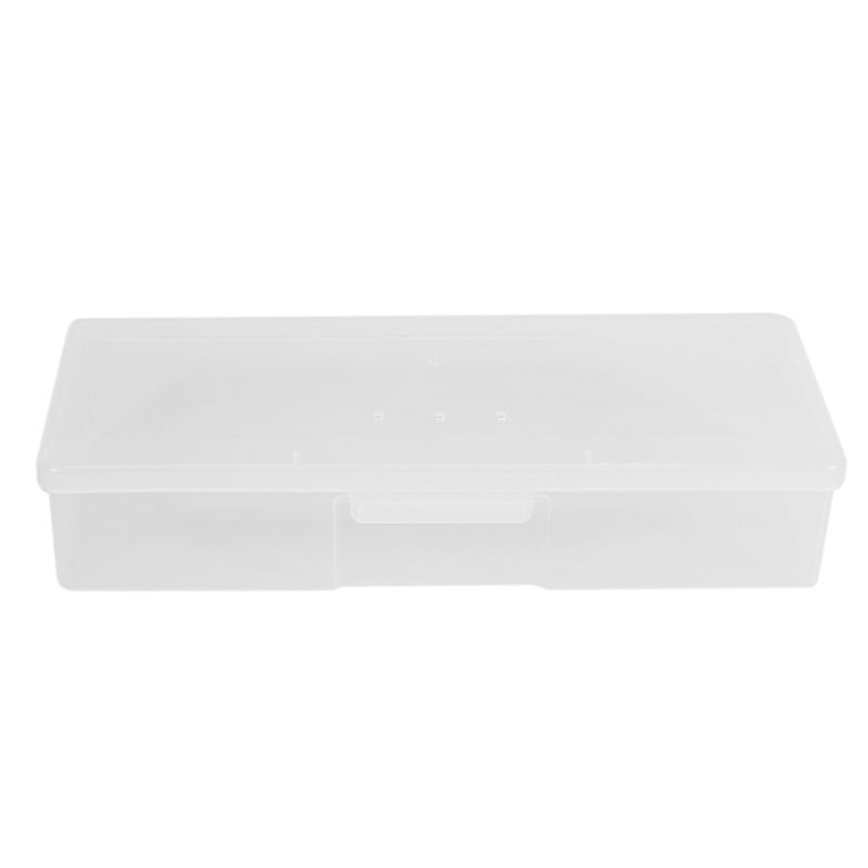 Nail Polish Holder Plastic Nail Supplies Storage Box Rectangle Nail Brushes Tools Case(White)