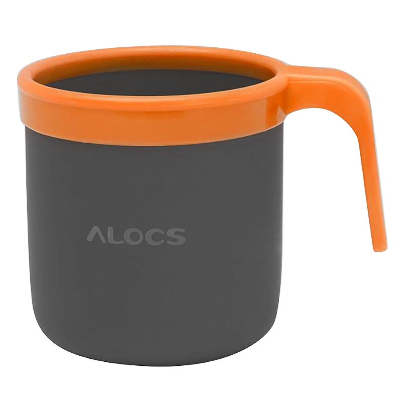 ALOCS 405ML Outdoor Metal Cup Portable Camping Cup Outdoor Coffee Cup Outdoor Tableware Hiking Camping Equipment,Orange