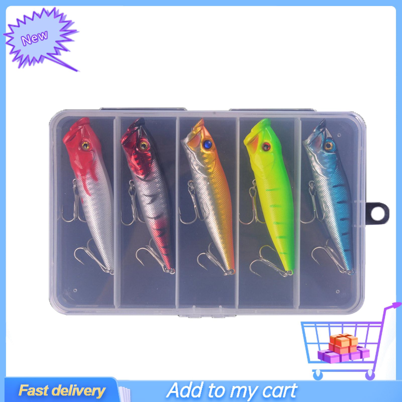5Pcs Multi-color  Fish Bait Fishing Lure Replacement Tool Kit Accessory