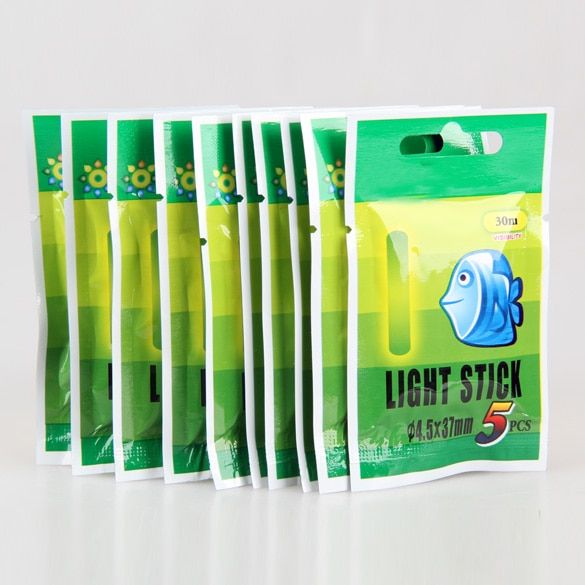50Pcs Fishing Float Fluorescent Lightstick Light Night Float Rod Glow in Dark Stick Pesca Iscas Fishing Accessories 25mm 37mm