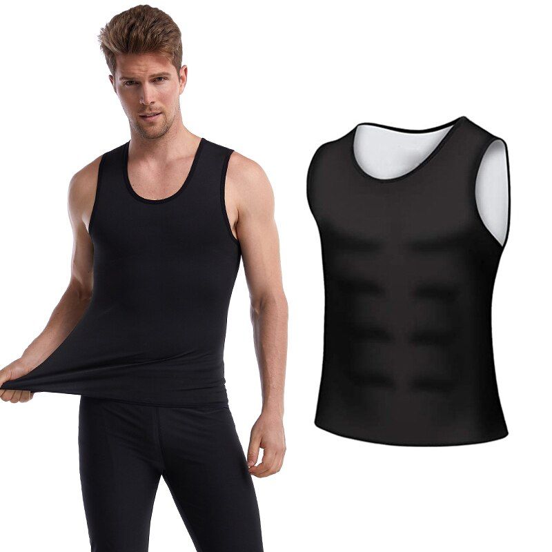 Bodysuit Men Seamless Sweat Vest Body Shapers Zip Tank Tops Waist Trainer Slimming Pants Modeling Belt Losing Weight Sauna Suit