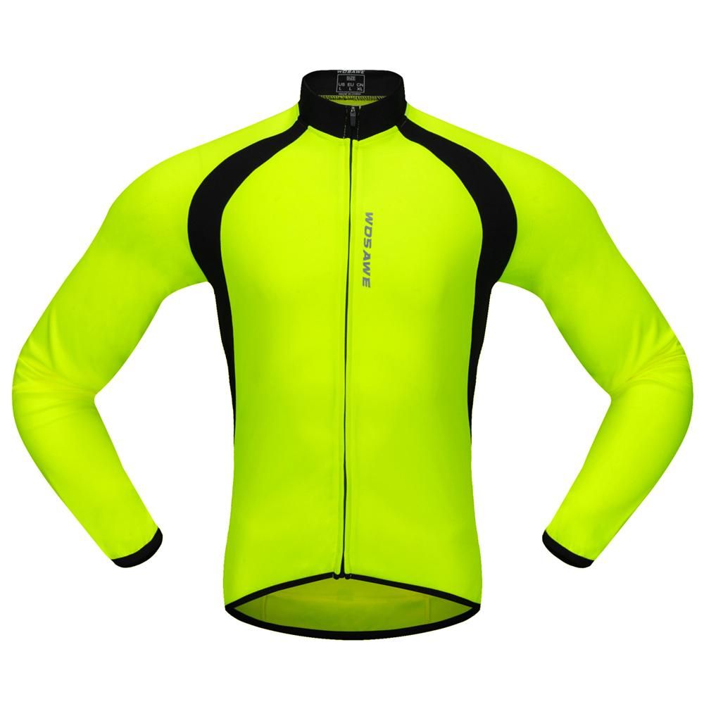 BC228 Sports Long-Sleeve Cycling Jersey - Fluorescent Green (XL)