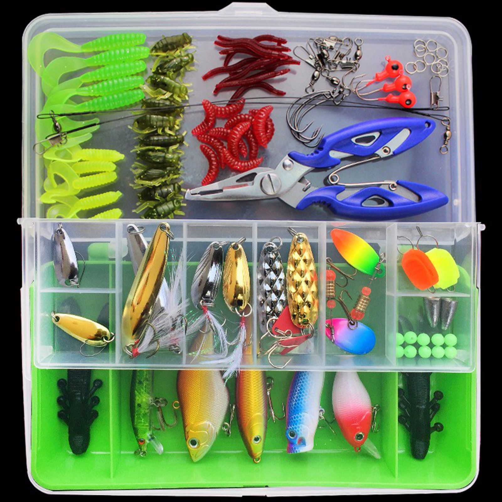 Yfashion 100 pcs / Lures Fishing KIT ackle Box White