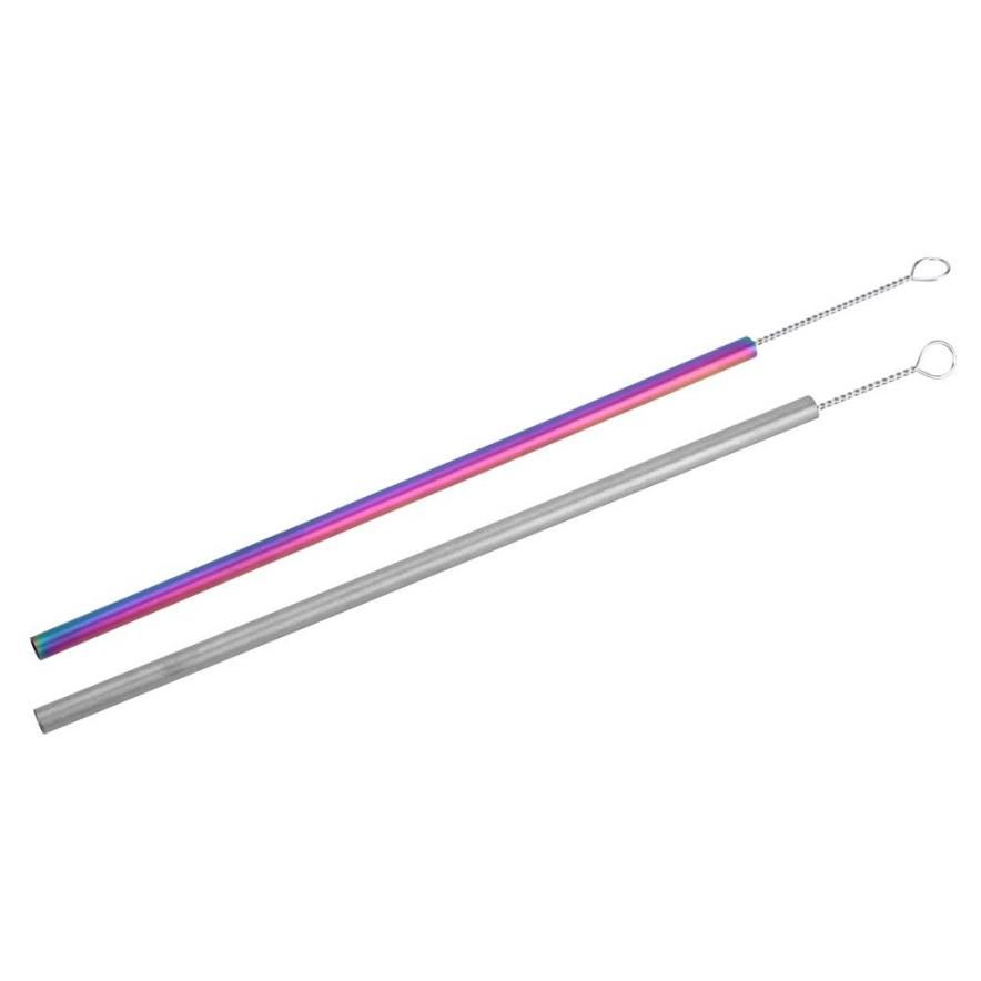 ium Straw Set Portable D Straws Reusable Straight Stir Bar with Brush