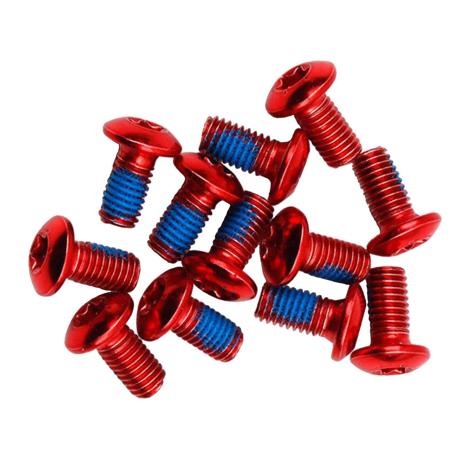 12x Bicycle Disc Brake Bolts T25 M5x11.5mm Road Bike Fixing Screws Red
