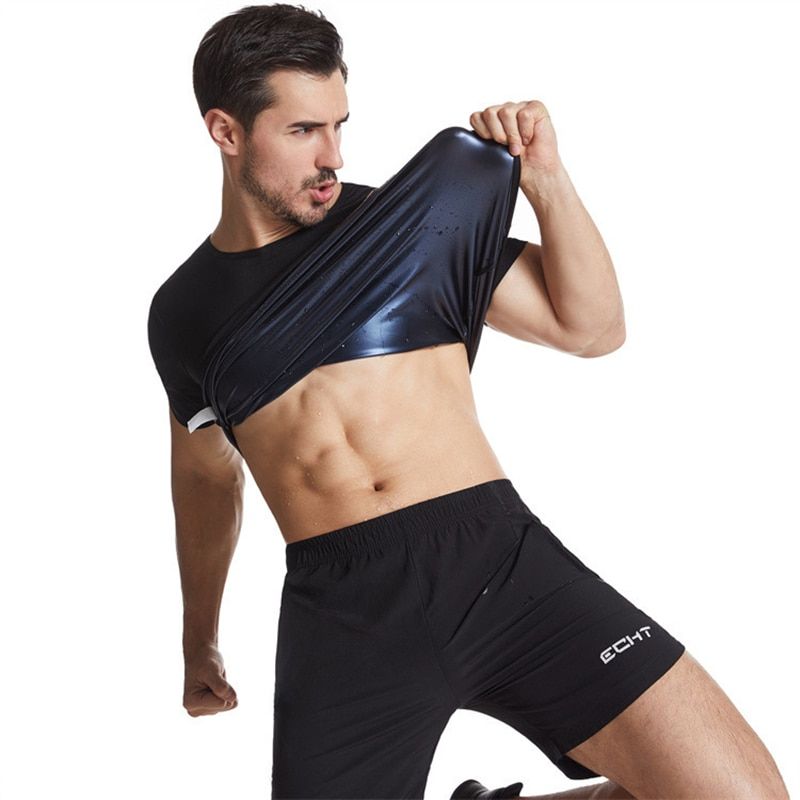 Men's Heat Trapping Shirt Sweat Body Shaper Vest Mens Bodysuit Slimmer Sauna suits Fitness Shapewear Compression Top Gym Belt