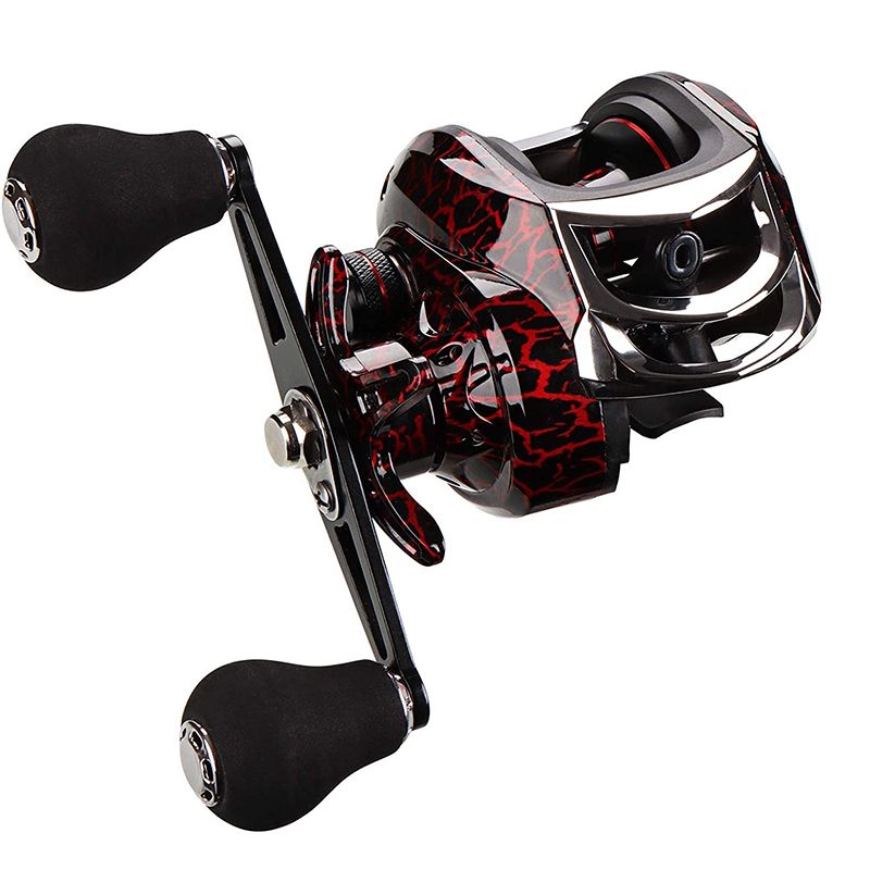 OIMG Lizard Baitcasting Fishing Reel 7.2:1 Bait Casting Fishing Wheel With 8 Levels Magnetic Braking System Left Hand