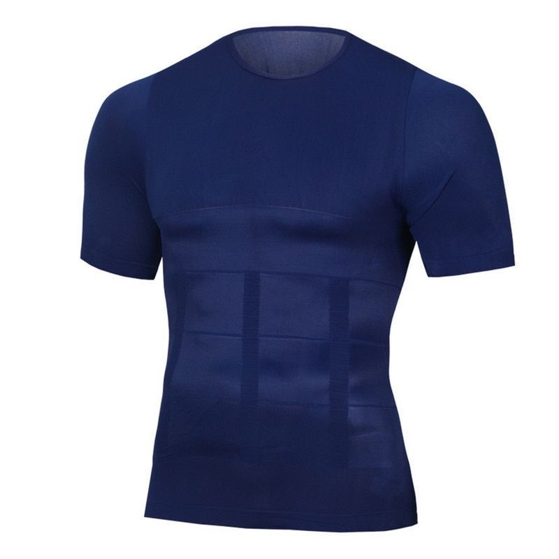 Men Compression Shapewear Tshirt Body Shaper Chest Binder Shirt Slimming Waist Tummy Trimmer Shapers Men Slim Body Top