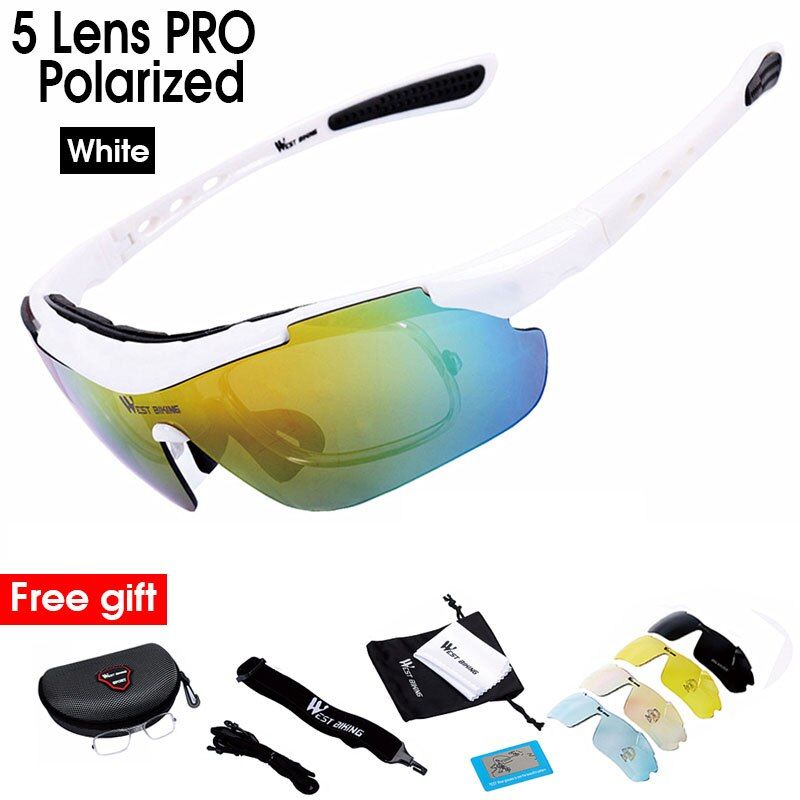 Cycling Glasses Polarized Bike Bicycle Sunglasses 5 Lens Windproof Anti-Fog With Myopia Frame Sport MTB Bike Glasses