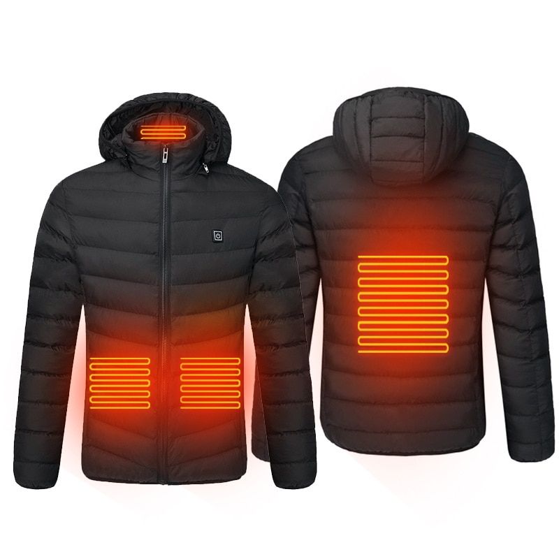 Men Women Heating Jackets Winter Warm USB Heated Clothing Thermal Cotton Hiking  Fishing Ski Coats P9113