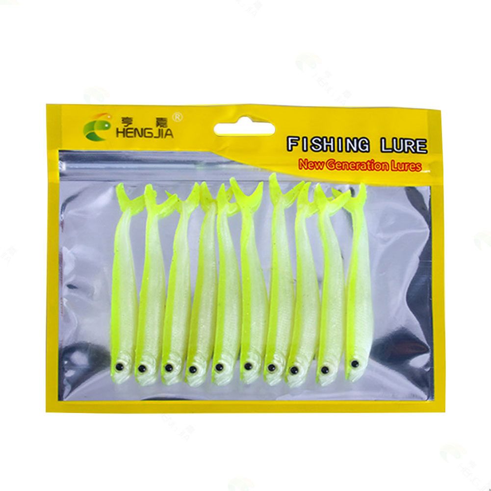 10 Pcs Ultra-high Simulation Split Tail Two-color Soft Bait 8.5cm/2.6g Artificial Bionic Lure Fishing Tackle Accessories