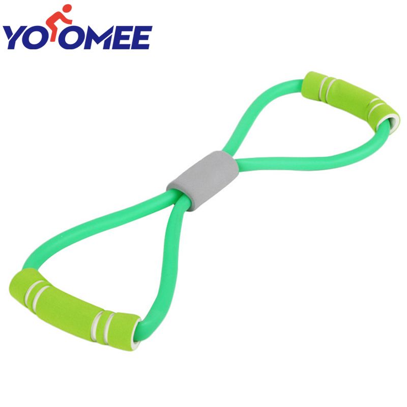 Gym 8 Word Elastic Band Chest Developer Rubber Expander Rope Sports Workout Resistance Bands Fitness Equipment Yoga Training