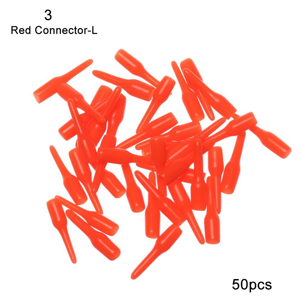 50 PCs Light Weight Fishing Floats Drift Tail Conspicuous Rubber Beans & Connectors Fishing Tackles Tools Accessories