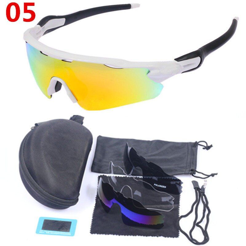 4 Lens Road Cycling Sunglasses Red Polarized Bike Glasses Men Women UV400 Mtb Bicycle Goggles Sport Running Eyewear D