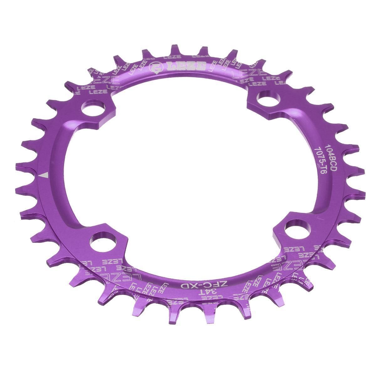 LEZE MTB Bike Oval Chainring Ring BCD 104mm 34T Fit 8-12 Speed Aluminum