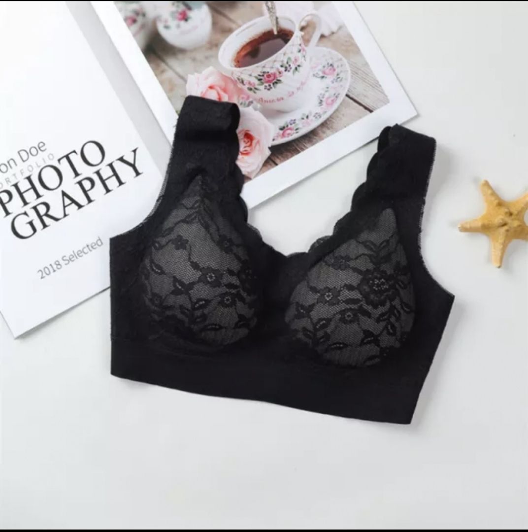 Women Lace Padded Seamless Soft Push Up Sports and Sleeping bra - Sports Bra