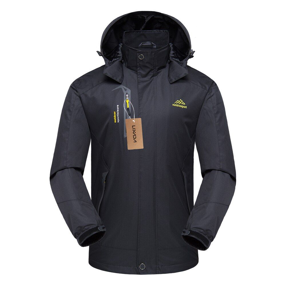 Outdoor Windbreaker Climbing Waterproof Jacket Windproof Raincoat Sportswear Cycling Sport Detachable Hooded Coat for Men