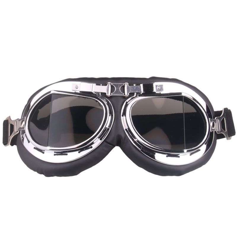 Retro Cross-country Motorcycle Helmet Goggles Riding Goggles Vintage Sand-proof Glasses Frame Color:yellow
