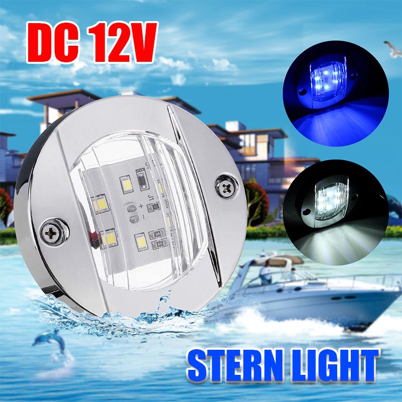 Marine Boat Stern Sports Light 6LED Waterproof IP67 Stainless Steel Flush Mount 2835SMDTransom Anchor Navigation Yacht Lights DC12V - White