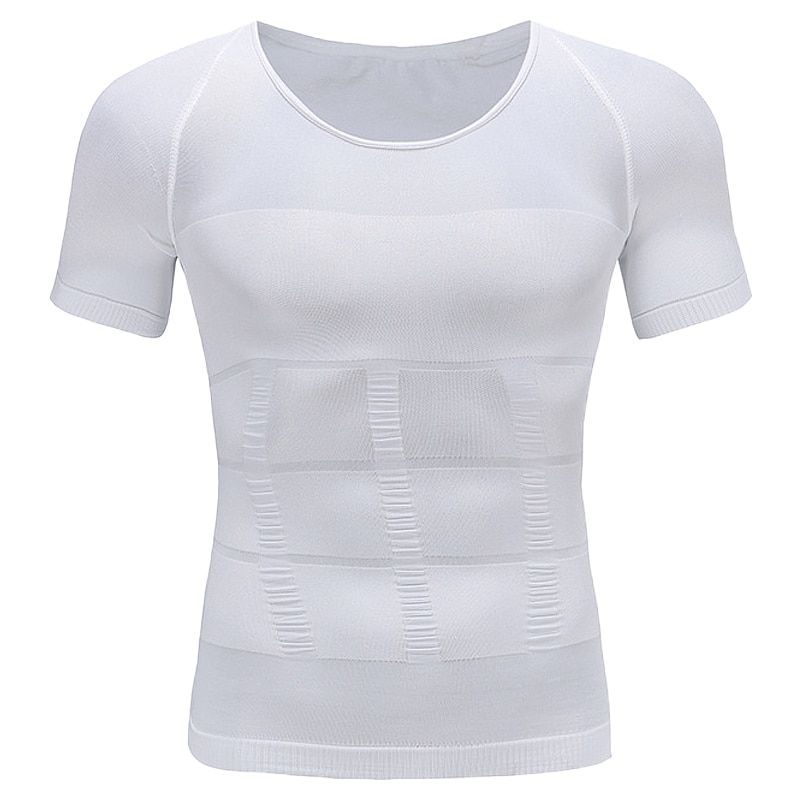 Soxnos Men Body Toning T-Shirt Slimming Body Shaper Corrective Posture Belly Control Compression Fitness Fat Burning Undershirt