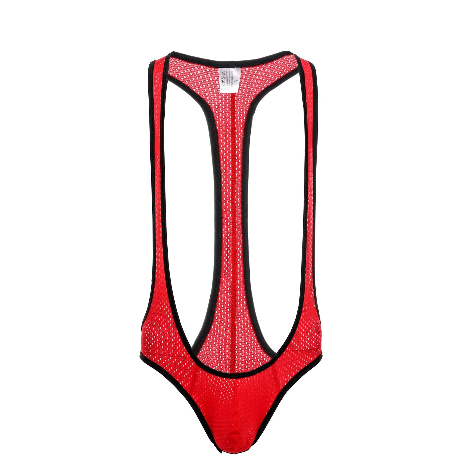 Lingerie Mesh Bodysuit Mens Jockstrap Backless One Piece Wrestling Singlet See Through Body Suit Briefs Gay  Mankini