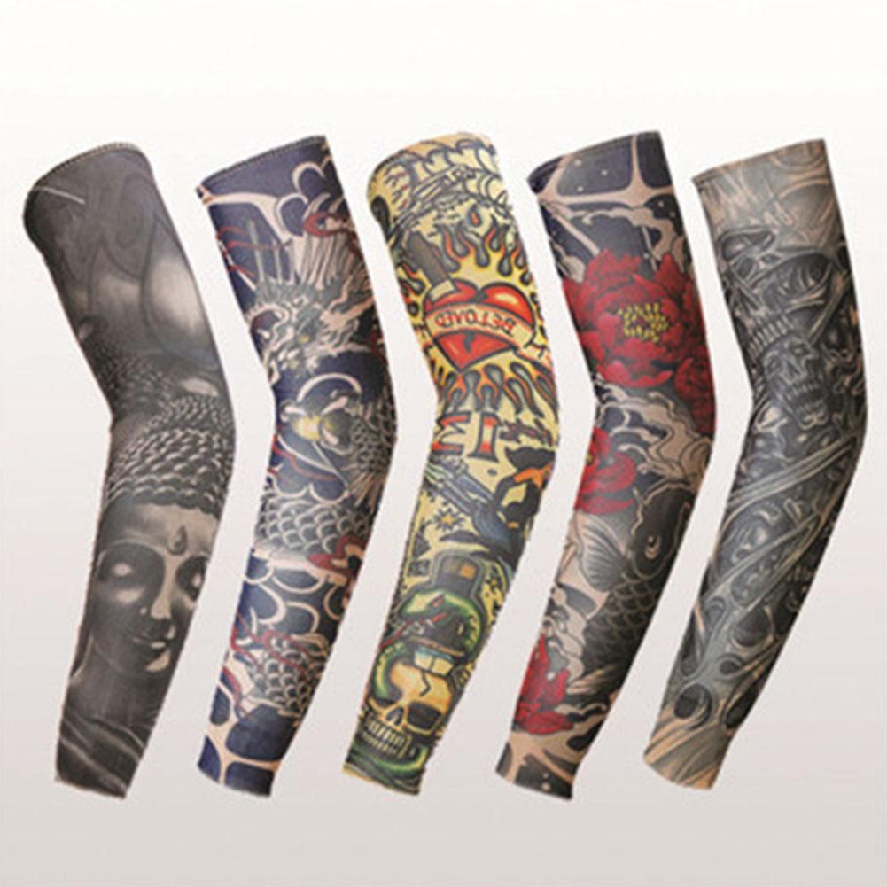 Stretch Nylon Sleeves Halloween attoo Props Uv Sun Protection Cooling Outdoor Sports Horseback Riding