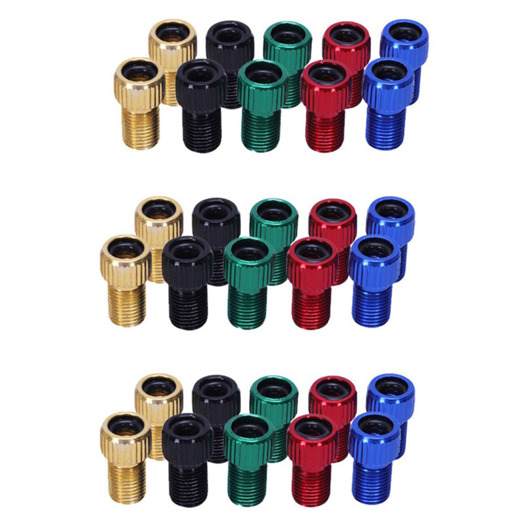 30Pcs Presta to Schrader Valve Adapter Converter Multicolor Bicycle Bike Tire Tube