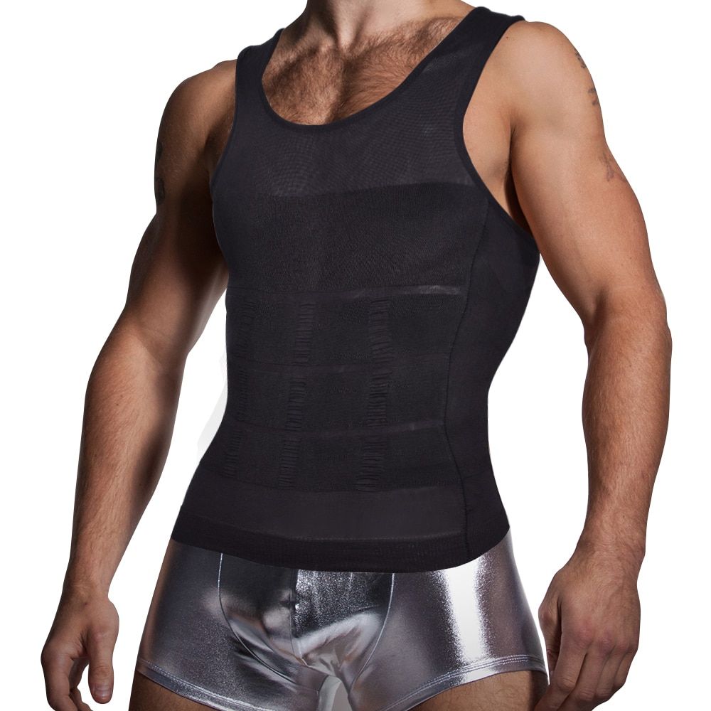 Men's Chest Compression Tank Top Slimming Body Shaper Vest Shirts Abs Abdomen Slim Undershirts Gym Weight Loss Workout Clothing