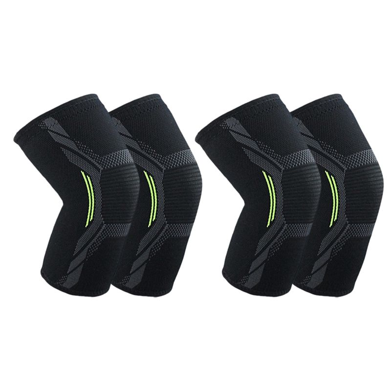 2pcs Breathable Basketball Football Sports Kneepad High Elastic Volleyball Knee Pads Brace Training Knee Support Protect - S & XL