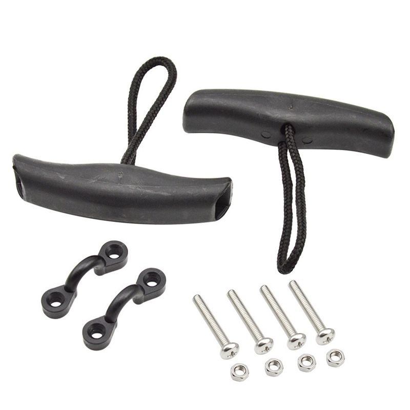 2 Pcs Kayak Carry Handle Pull Handle T-Handle + 2 Pcs Kayak Pad Eyes