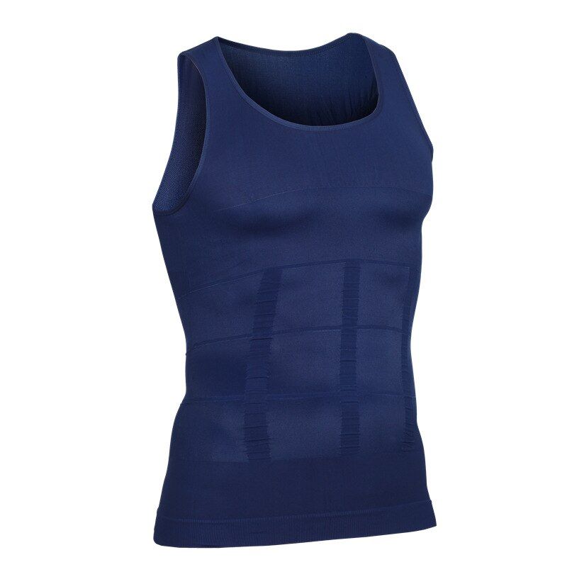 mens sture corrector t shirt  chest shaper for men waist belt reduce belly fat burn stomach shapewear black we blue