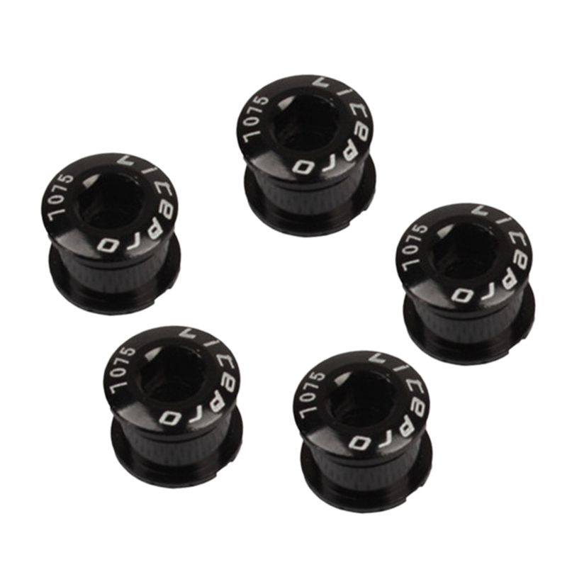 Individual Litepro 5Pcs Single Crankset Screw Bicycle Chain Ring Wheel Bolt Road MTB Bicycle Disc Screws for Crankset Bike Parts Black
